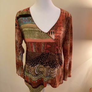 Caia size L multi colored patterned top
